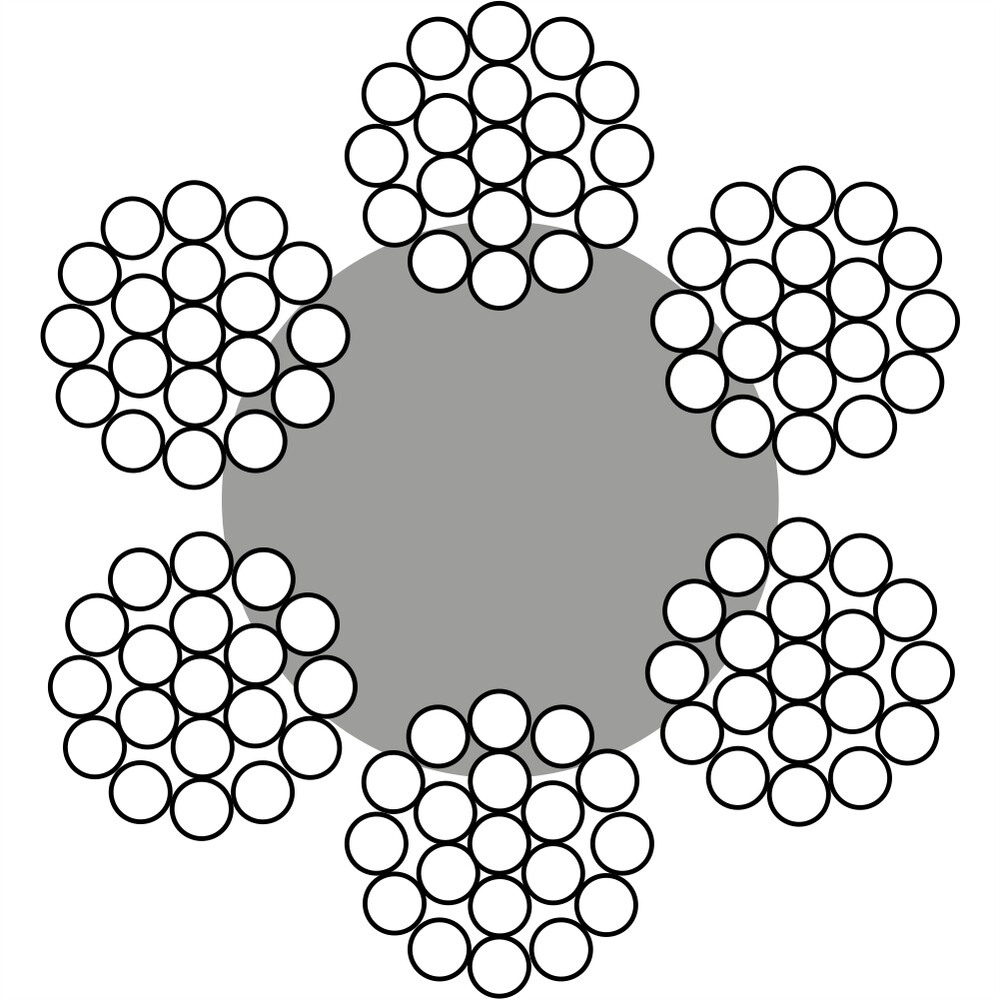 Köşkerler - SWR 6 mm (6x19) SEALE PPC ÇELİK HALAT